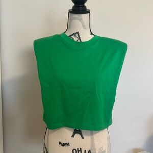 Artitzia Shoulder Pad Top Kelly Green